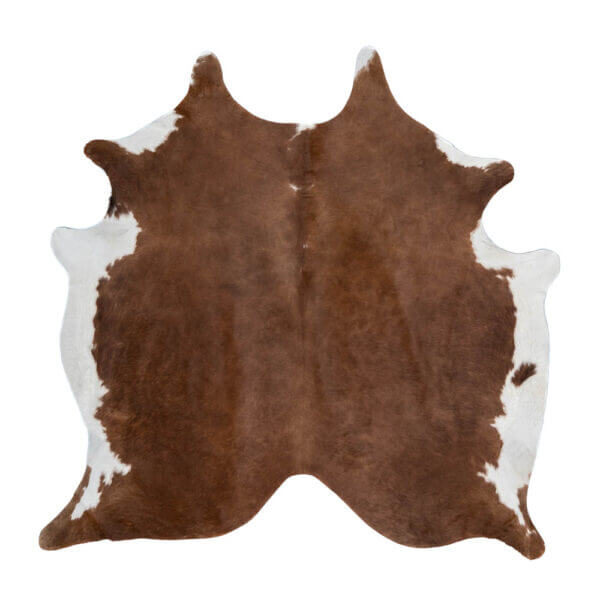 Brown and White Cowhide Rug - 80.5" x 80.5"