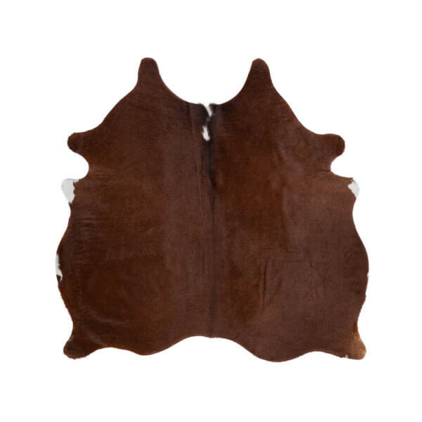 Brown and White Cowhide Rug – 63" x 61"