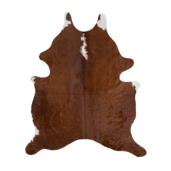 Brown and White Cowhide Rug – 59" x 69"